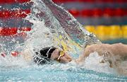 14 April 2025; Daniel Wiffen of Larne US competes in the men's 400m freestyle during day three of the Irish Open Swimming Championships at the National Aquatic Centre on the Sport Ireland Campus in Dublin. Photo by Ramsey Cardy/Sportsfile