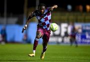 4 April 2025; Thomas Oluwa of Drogheda United during the SSE Airtricity Men's Premier Division match between Drogheda United and Waterford at Sullivan & Lambe Park in Drogheda, Louth. Photo by Ben McShane/Sportsfile