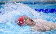 14 April 2025; James McIlroy competes in the men's 200m backstroke during day three of the Irish Open Swimming Championships at the National Aquatic Centre on the Sport Ireland Campus in Dublin. Photo by Ramsey Cardy/Sportsfile