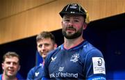 11 April 2025; Robbie Henshaw of Leinster with his 50th European cap, which he was presented with, after the Investec Champions Cup quarter-final match between Leinster and Glasgow Warriors at the Aviva Stadium in Dublin. Photo by Brendan Moran/Sportsfile