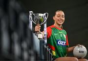 15 April 2025; Roisin Bailey of Carlow poses for a portrait at the launch of the TG4 Leinster LGFA Championships at Parnell Park in Dublin. Photo by Sam Barnes/Sportsfile