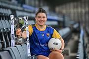 15 April 2025; Eimear O’Brien of Longford poses for a portrait at the launch of the TG4 Leinster LGFA Championships at Parnell Park in Dublin. Photo by Sam Barnes/Sportsfile