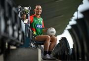 15 April 2025; Roisin Bailey of Carlow poses for a portrait at the launch of the TG4 Leinster LGFA Championships at Parnell Park in Dublin. Photo by Sam Barnes/Sportsfile