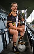 15 April 2025; Jennifer O’Keeffe of Kilkenny poses for a portrait at the launch of the TG4 Leinster LGFA Championships at Parnell Park in Dublin. Photo by Sam Barnes/Sportsfile