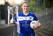 15 April 2025; Andrea Moran of Laois poses for a portrait at the launch of the TG4 Leinster LGFA Championships at Parnell Park in Dublin. Photo by Sam Barnes/Sportsfile