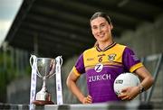15 April 2025; Aisling Halligan of Wexford poses for a portrait at the launch of the TG4 Leinster LGFA Championships at Parnell Park in Dublin. Photo by Sam Barnes/Sportsfile