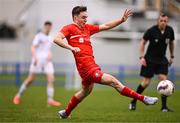 12 April 2025; Dylan O'Sullivan of Cork Youth League during the FAI Youth Inter-League Cup final match between Mayo Football League and Cork Youth League at Fairview Rangers AFC in Limerick. Photo by Ben McShane/Sportsfile