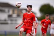 12 April 2025; Padraig McGrath of Cork Youth League during the FAI Youth Inter-League Cup final match between Mayo Football League and Cork Youth League at Fairview Rangers AFC in Limerick. Photo by Ben McShane/Sportsfile