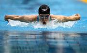 16 April 2025; Ellen Walshe of Templeogue competes in the Women's 400m Individual Medley heats during day five of the Irish Open Swimming Championships at the National Aquatic Centre on the Sport Ireland Campus in Dublin. Photo by Ben McShane/Sportsfile