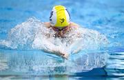 16 April 2025; Louise Hartnett of Laois Marlins competes in the Women's 50m Breaststroke heats during day five of the Irish Open Swimming Championships at the National Aquatic Centre on the Sport Ireland Campus in Dublin. Photo by Ben McShane/Sportsfile