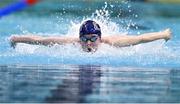 16 April 2025; Clodagh Glennon of Curragh SC competes in the Women's 50m Butterfly heats during day five of the Irish Open Swimming Championships at the National Aquatic Centre on the Sport Ireland Campus in Dublin. Photo by Ben McShane/Sportsfile