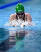 16 April 2025; Megan Diamond of Ards SC competes in the Women's 50m Breaststroke heats during day five of the Irish Open Swimming Championships at the National Aquatic Centre on the Sport Ireland Campus in Dublin. Photo by Ben McShane/Sportsfile