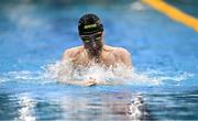 16 April 2025; Diarmuid Sutton of NCL Limerick competes in the Men's 50m Breaststroke heats during day five of the Irish Open Swimming Championships at the National Aquatic Centre on the Sport Ireland Campus in Dublin. Photo by Ben McShane/Sportsfile