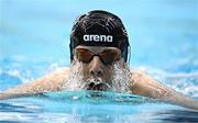 16 April 2025; Scott Duda of Longford competes in the Men's 400m Individual Medley heats during day five of the Irish Open Swimming Championships at the National Aquatic Centre on the Sport Ireland Campus in Dublin. Photo by Ben McShane/Sportsfile