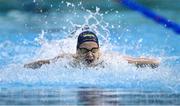 16 April 2025; Danylo Prokhorov of Trojan competes in the Men's 50m Butterfly heats during day five of the Irish Open Swimming Championships at the National Aquatic Centre on the Sport Ireland Campus in Dublin. Photo by Ben McShane/Sportsfile