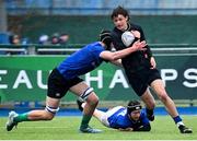 16 April 2025; Eoin Garvey of Metro in action against Aidan Tamming of North Midlands during the BearingPoint Shane Horgan Cup Round 5 match between Metro and North Midlands at Energia Park in Dublin. Photo by Shauna Clinton/Sportsfile