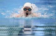 16 April 2025; Dearbhaile Brady of Limavady competes in the Women's 50m Breaststroke C final, on her own, during day five of the Irish Open Swimming Championships at the National Aquatic Centre on the Sport Ireland Campus in Dublin. Photo by Ben McShane/Sportsfile