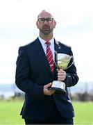 17 April 2025; Schools' Association Football International Board chair Mark Hignett speaking after the Girls U15 SAFIB Bob Docherty Cup match between Northern Ireland and Republic of Ireland at Greenisland FC in Antrim. Photo by Seb Daly/Sportsfile