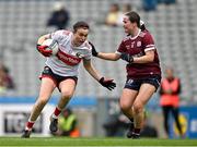 12 April 2025; Hannah Looney of Cork in action against Nicola Ward of Galway during the Lidl Ladies National Football League Division 2 final match between Cork and Galway at Croke Park in Dublin. Photo by Sam Barnes/Sportsfile