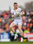 12 April 2025; Antrim goalkeeper Michael Byrne  during the Ulster GAA Football Senior Championship quarter-final match between Antrim and Armagh at Corrigan Park in Belfast. Photo by Ramsey Cardy/Sportsfile