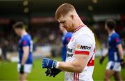13 April 2025; Cathal McShane of Tyrone before the Ulster GAA Football Senior Championship quarter-final match between Tyrone and Cavan at O'Neills Healy Park in Omagh, Tyrone. Photo by Ramsey Cardy/Sportsfile