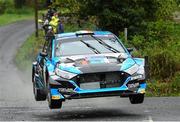 18 April 2025; Cathan McCourt and Barry McNulty compete in their Hyundai i20 N Rally2 during day one of the Circuit of Ireland Rally round two of the Irish Tarmac Rally Championship in Dungannon, Tyrone. Photo by Philip Fitzpatrick/Sportsfile