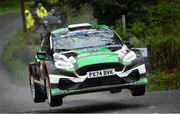 18 April 2025; Kevin Eves and Chris Melly compete in their Ford Fiesta Rally2 during day one of the Circuit of Ireland Rally round two of the Irish Tarmac Rally Championship in Dungannon, Tyrone. Photo by Philip Fitzpatrick/Sportsfile