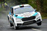 18 April 2025; Declan Boyle and Patrick Walsh compete in their Skoda Fabia RS Rally2 during day one of the Circuit of Ireland Rally round two of the Irish Tarmac Rally Championship in Dungannon, Tyrone. Photo by Philip Fitzpatrick/Sportsfile