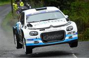 18 April 2025; James Ford and Neil Shanks compete in their Citroen C3 Rally2 during day one of the Circuit of Ireland Rally round two of the Irish Tarmac Rally Championship in Dungannon, Tyrone. Photo by Philip Fitzpatrick/Sportsfile