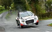 18 April 2025; Keith Cronin and Mikie Galvin compete in their Citroen C3 Rally2 during day one of the Circuit of Ireland Rally round two of the Irish Tarmac Rally Championship in Dungannon, Tyrone. Photo by Philip Fitzpatrick/Sportsfile