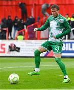18 April 2025; Danny Grant of Shamrock Rovers before the SSE Airtricity Men's Premier Division match between St Patrick's Athletic and Shamrock Rovers at Richmond Park in Dublin. Photo by Stephen McCarthy/Sportsfile