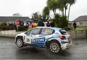 18 April 2025; Paul Barrett and Darragh Kelly compete in their Citroen C3 Rally2 during day one of the Circuit of Ireland Rally round two of the Irish Tarmac Rally Championship in Dungannon, Tyrone. Photo by Philip Fitzpatrick/Sportsfile