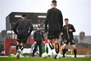 18 April 2025; Bohemians assistant manager Stephen O'Donnell looks on as players warm-up before the SSE Airtricity Men's Premier Division match between Bohemians and Cork City at Dalymount Park in Dublin. Photo by Shauna Clinton/Sportsfile