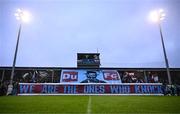 18 April 2025; Drogheda United supporters before the SSE Airtricity Men's Premier Division match between Drogheda United and Shelbourne at Sullivan & Lambe Park in Drogheda, Louth. Photo by Ben McShane/Sportsfile