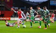 18 April 2025; Jay McClelland of St Patrick's Athletic on the attack during the SSE Airtricity Men's Premier Division match between St Patrick's Athletic and Shamrock Rovers at Richmond Park in Dublin. Photo by Stephen McCarthy/Sportsfile