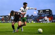 18 April 2025; Archie Meekison of Bohemians in action against Benny Couto of Cork City during the SSE Airtricity Men's Premier Division match between Bohemians and Cork City at Dalymount Park in Dublin. Photo by Shauna Clinton/Sportsfile