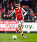 18 April 2025; Mason Melia of St Patrick's Athletic during the SSE Airtricity Men's Premier Division match between St Patrick's Athletic and Shamrock Rovers at Richmond Park in Dublin. Photo by Stephen McCarthy/Sportsfile