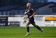 18 April 2025; Mark Coyle of Shelbourne celebrates after scoring his side's first goal during the SSE Airtricity Men's Premier Division match between Drogheda United and Shelbourne at Sullivan & Lambe Park in Drogheda, Louth. Photo by Ben McShane/Sportsfile