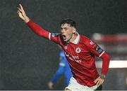18 April 2025; Cian Kavanagh of Sligo Rovers celebrates after scoring his side's third goal during the SSE Airtricity Men's Premier Division match between Waterford and Sligo Rovers at the Regional Sports Centre in Waterford. Photo by Seb Daly/Sportsfile