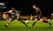 18 April 2025; Dawson Devoy of Bohemians in action against Sean Murray of Cork City during the SSE Airtricity Men's Premier Division match between Bohemians and Cork City at Dalymount Park in Dublin. Photo by Shauna Clinton/Sportsfile