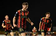 18 April 2025; James McManus of Bohemians celebrates after scoring his side's first goal during the SSE Airtricity Men's Premier Division match between Bohemians and Cork City at Dalymount Park in Dublin. Photo by Shauna Clinton/Sportsfile