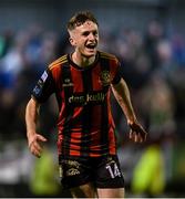 18 April 2025; James McManus of Bohemians celebrates after scoring his side's first goal during the SSE Airtricity Men's Premier Division match between Bohemians and Cork City at Dalymount Park in Dublin. Photo by Shauna Clinton/Sportsfile