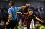 18 April 2025; James McManus of Bohemians celebrates after scoring his side's first goal during the SSE Airtricity Men's Premier Division match between Bohemians and Cork City at Dalymount Park in Dublin. Photo by Shauna Clinton/Sportsfile