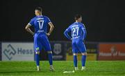 18 April 2025; Waterford players Kacper Radkowski, left, and Dean McMenamy after their side's defeat in the SSE Airtricity Men's Premier Division match between Waterford and Sligo Rovers at the Regional Sports Centre in Waterford. Photo by Seb Daly/Sportsfile