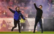 18 April 2025; St Patrick's Athletic supporters run onto the pitch after the SSE Airtricity Men's Premier Division match between St Patrick's Athletic and Shamrock Rovers at Richmond Park in Dublin. Photo by Stephen McCarthy/Sportsfile