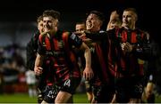 18 April 2025; James McManus of Bohemians, centre, with team-mates after their sides's victory in the SSE Airtricity Men's Premier Division match between Bohemians and Cork City at Dalymount Park in Dublin. Photo by Shauna Clinton/Sportsfile