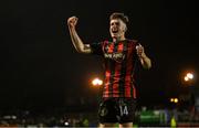 18 April 2025; James McManus of Bohemians acknowledges supporters after his sides's victory in the SSE Airtricity Men's Premier Division match between Bohemians and Cork City at Dalymount Park in Dublin. Photo by Shauna Clinton/Sportsfile