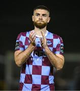 18 April 2025; Conor Keeley of Drogheda United after the SSE Airtricity Men's Premier Division match between Drogheda United and Shelbourne at Sullivan & Lambe Park in Drogheda, Louth. Photo by Ben McShane/Sportsfile