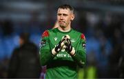 18 April 2025; Drogheda United goalkeeper Luke Dennison after the SSE Airtricity Men's Premier Division match between Drogheda United and Shelbourne at Sullivan & Lambe Park in Drogheda, Louth. Photo by Ben McShane/Sportsfile
