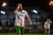 18 April 2025; Rio Shipston of Cork City dejected after his side's defeat in the SSE Airtricity Men's Premier Division match between Bohemians and Cork City at Dalymount Park in Dublin. Photo by Shauna Clinton/Sportsfile